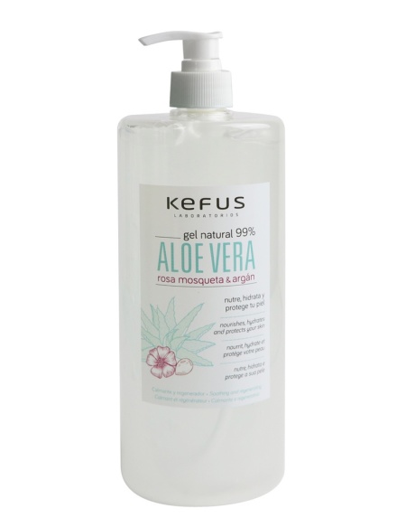 Gel de Aloe Vera Natural Rosa Mosqueta y Argán Kefus (1000 ml)