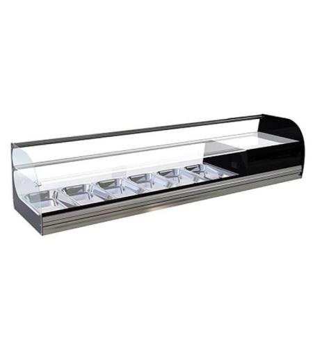 Vitrina Refrigerada dos pisos cristal curvo abatible 1826mm 8 bandejas