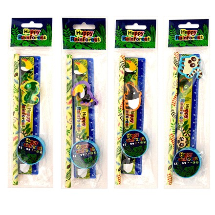 SET 4 PCS PAPELERÍA ANIMALES DE REGALO