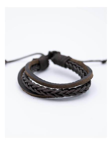 Pulsera Simil Cuero Negra - SPU5009