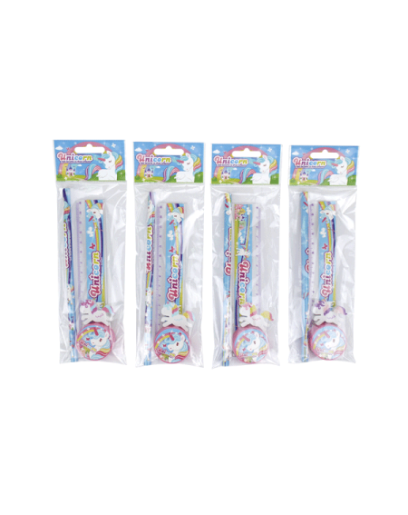 SET 4 PCS PAPELERÍA UNICORNIO DE REGALO