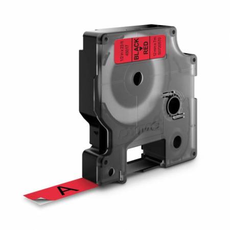 Cinta laminada Dymo D1 DY45017 12mm, Negro/Rojo