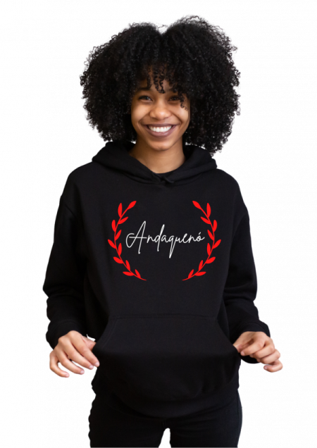 Hoodie Negro Unisex ANDAQUENO - Ref: 12438