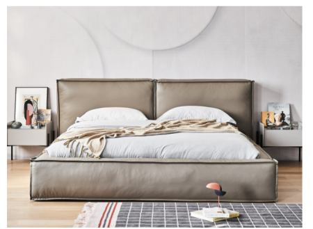 Cama de piel italiana minimalista - Serie Villa