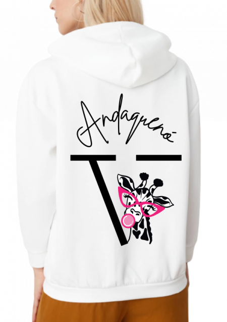 Hoodie Blanco Unisex ANDAQUENO - Ref: 6690