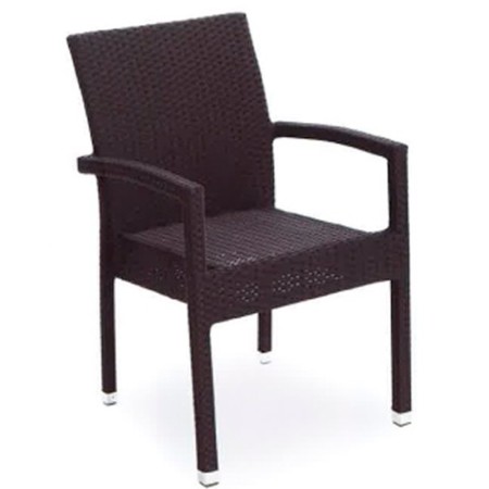 SILLON KENIA ALUMINIO Y RATTAN SINTETICO NEGRO 57X55X87