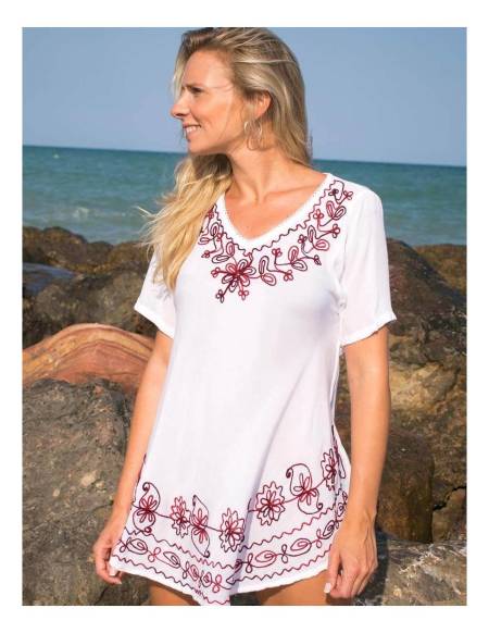 Camiseta Blanca con Bordado - TM0628B