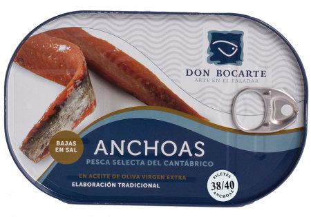 Anchoas Don Bocarte - Caja 12 uds (Pincho Lata 198g-38/40F) 