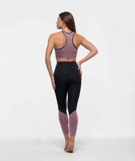 Set: Legging y Top deportivo, Biker-Rosa-S/M (34-38)