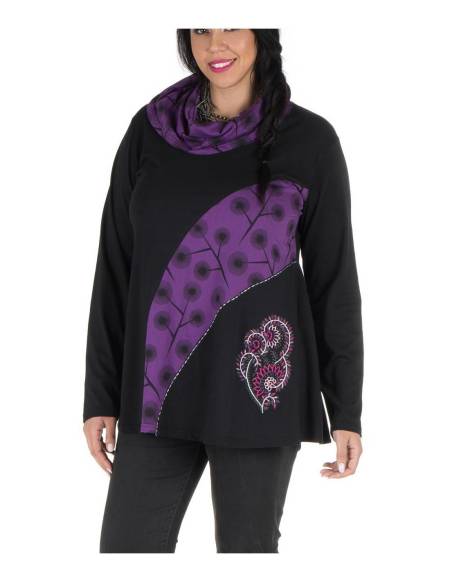 Blusa Negra y Morada - TUP3015