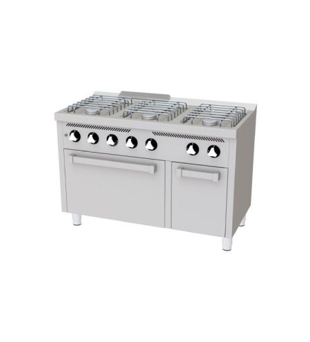 Cocina a Gas 6 Fuegos con Horno 1200x600 ECO