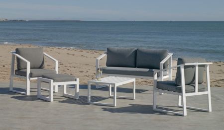 SADEM-7 SET SOFA 2 PLAZAS ALUMINIO