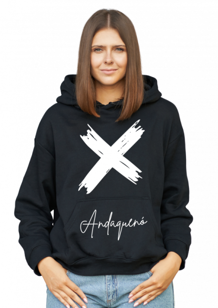 Hoodie Negro Unisex ANDAQUENO - Ref: 12402