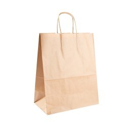 Bolsas con asas 26+14x32 Kraft (250 uds.)