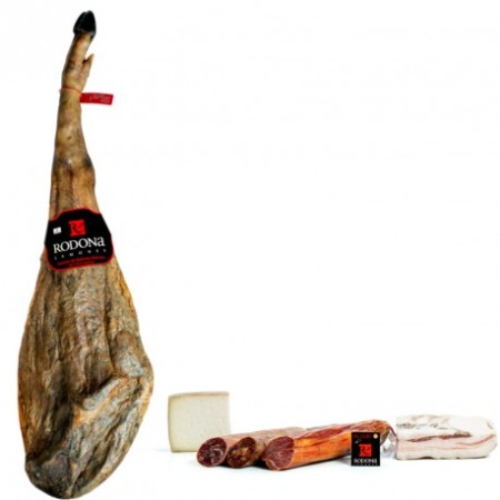 Lote Jamón de bellota Ibérico 50% raza Ibérica y embutidos Sierra Nevada