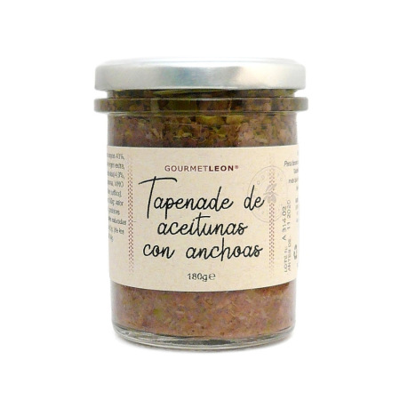 Tapenade de aceitunas negras con anchoas 180 gr.