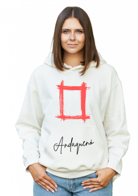 Hoodie Blanco Unisex ANDAQUENO - Ref: 12589