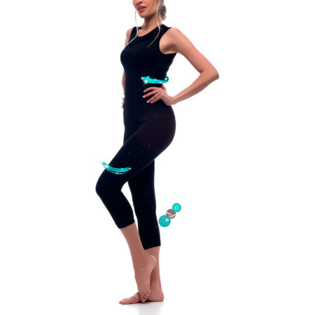 Set: Legging y Camiseta deportiva con fibra Emana, Namasté-Negro-S/M (34-38)