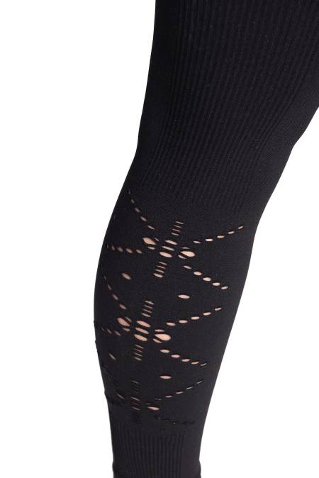 Legging deportivo con fibra Emana, Flower-Negro-S/M (34-38)