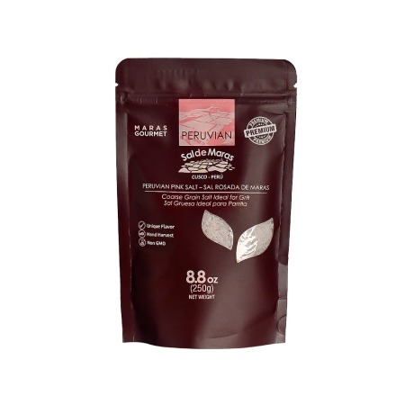 Sal Rosada de Maras - Grano Grueso   
Peruvian Pink Salt - Coarse Grain