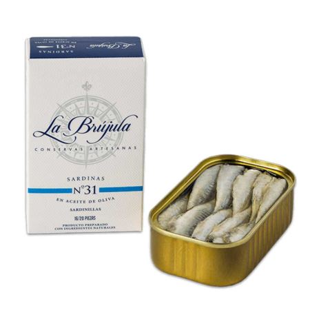 Sardinilla La Brújula - Caja 24 uds (Aceite de Oliva 16/20 piezas) 