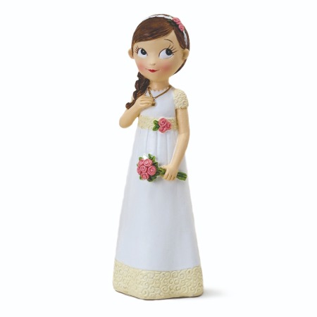 Figura niña Comunión vestido romántico, 16,5cm.