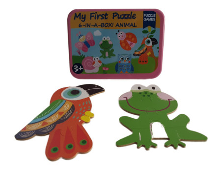 Puzzle 6 en 1 Insectos y Animales 3 a 6pcs/puzle