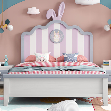 Cama Moderna Princesa Rosa para Niños - Individual/Doble