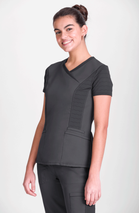 Casaca Mujer Manga Corta, Escote V Premium Natura® Stretch