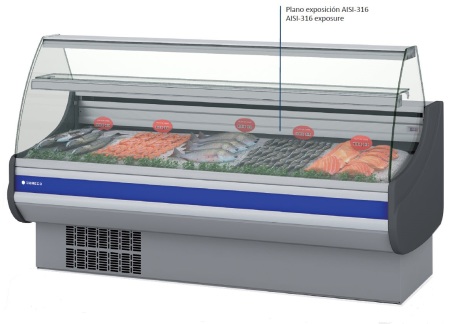 Vitrina expositora refrigerada modular pescado