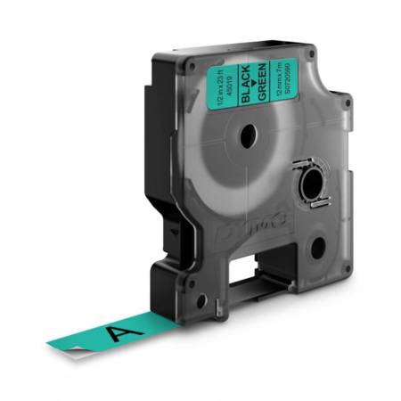 Cinta laminada Dymo D1 DY45019 12mm, Negro/Verde