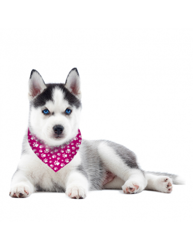 Bandana para perro Huellas Fuxia