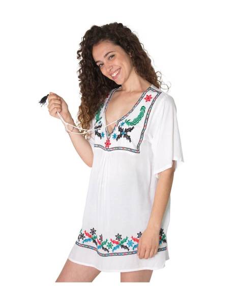 PACK 12/24 Blusa blanca cuello tunecino - TM0606T