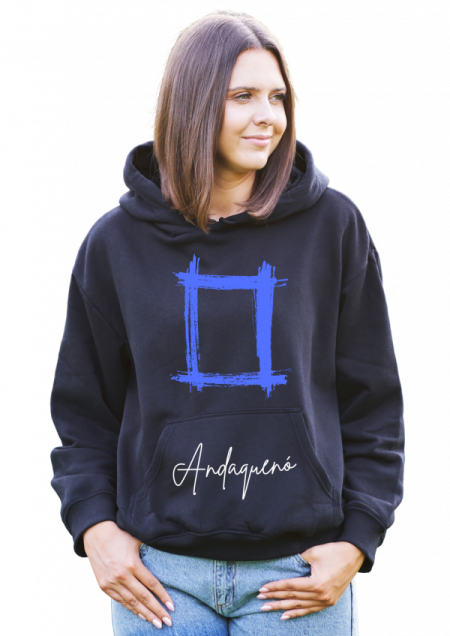 Hoodie Negro Unisex ANDAQUENO - Ref: 12553