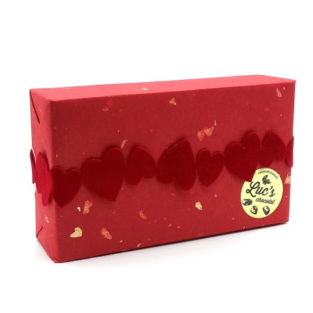 Caja ROJA de bombones Luc's Chocolat CORAZON 250 gr