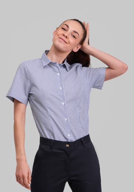 Camisa Mujer M/C Cuadros