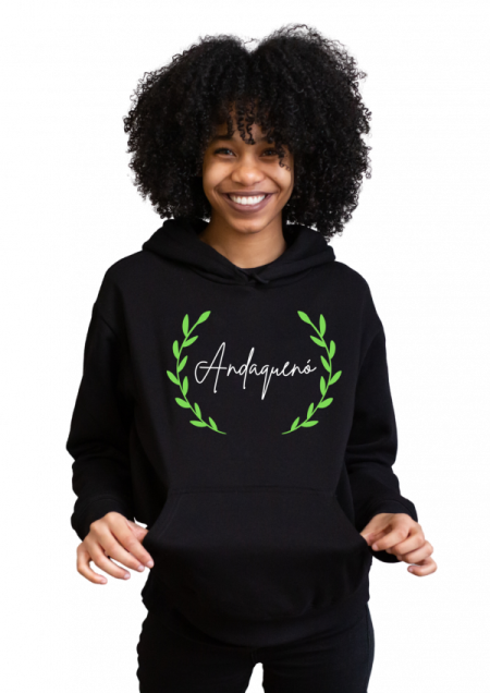 Hoodie Negro Unisex ANDAQUENO - Ref: 12414