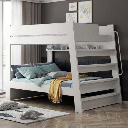 Cama Moderna y Minimalista para Niños en Madera Blanca