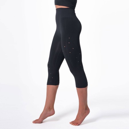 Legging deportivo capri con fibra Emana, Namasté-Negro-S/M (34-38)