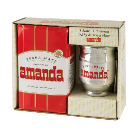 Kit de Amanda (Mate aluminio+Bombilla+yerba)