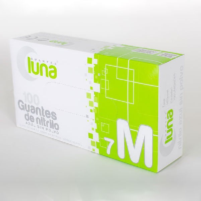 Guante Luna NITRILO sin polvo. Caja 100 uds.