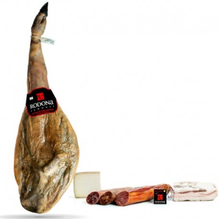 Lote Jamón de Cebo Ibérico 50% raza Ibérica y embutidos Sierra Nevada