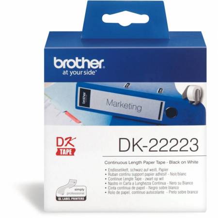 Cinta continua de papel Brother DK22223, 50mm, 30.48m