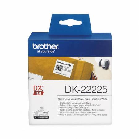 Cinta de papel continuo Brother DK22225, 38 mm, 30,48 m