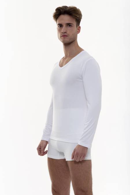 Camiseta térmica afelpada polar, Alaska-Blanco-L (42-44)