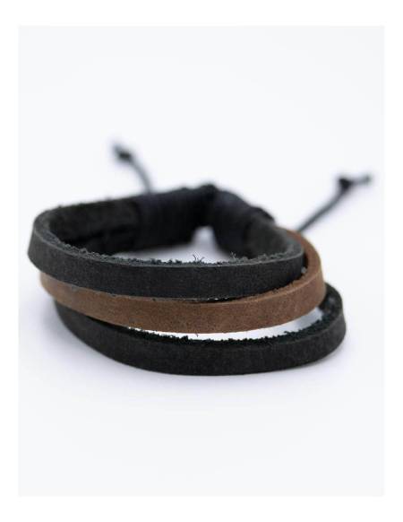 Pulsera Unisex 3 tiras Cuero - SPU5007