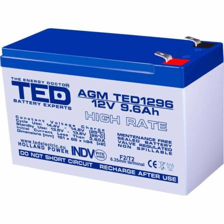 Acumulador TED AGM VRLA 12V 9,6A