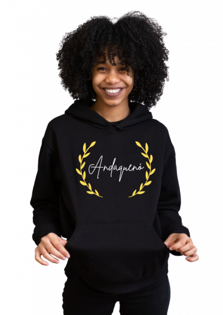 Hoodie Negro Unisex ANDAQUENO - Ref: 12426