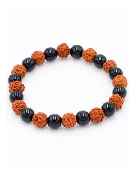 Pulsera Rudraksha y Onix - SPU0041O