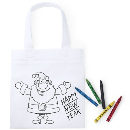 BOLSA NAVIDAD PARA COLOREAR CON 5 CERAS